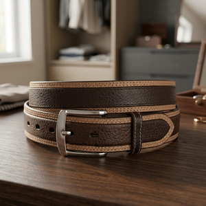 100% Cow Hide Steel Buckle 3D Skull Design Pin Buckle Square Men's Formal Party Style Belts Durable Eco-Friendly Waterproof - Product Image 3