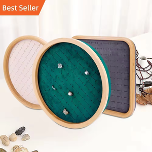 แท่นโชว์เครื่องประดับกำมะหยี่ไม้ไผ่สั่งทำพิเศษสำหรับขายส่ง พร้อมกล่องเก็บแหวนและต่างหู - Product Image 3