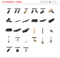 Système d'éclairage sur rail magnétique intelligent LED COB ultra-mince 20 mm 48 V en aluminium noir haut de gamme, blanc minimaliste, dimmable, pour maison et bureau