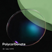 Lentes oftálmicas antirreflectantes 1,59 PC Material de lente de policarbonato de vidrio óptico de visión única para anteojos