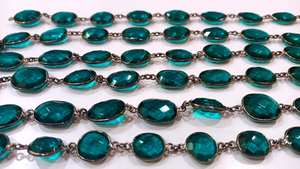 Para Topacio Azul cuarzo forma libre 15mm alta calidad facetado oro/plata/Negro chapado cuentas bisel conector fabricación de joyas - Product Image 3