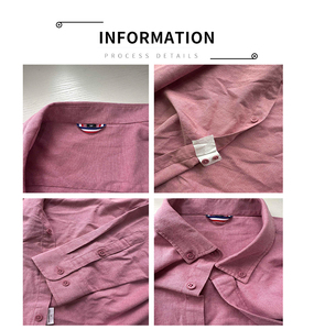Camicie Oxford in Cotone da Uomo, Maniche Lunghe, Abbottonatura Frontale, Vestibilità Regolare, Stile Business Casual, Camicie Eleganti in Cotone - Product Image 3