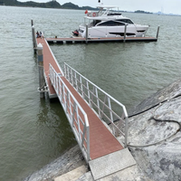 Ponton Flottant Plateforme Quai Marina pour Bateaux Allée Flottante Jetée Main Courante en Aluminium Pont Flottant