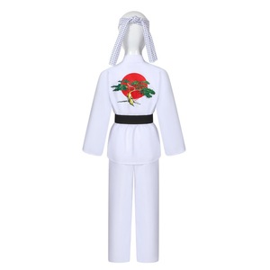 Karate Kids KOF <strong>Cobra</strong> <strong>Kai</strong> Cosplay Costume Adult Black White Kimono Uniform Headband Anime Halloween Party Suit Tracksuit Pants - Product Image 6