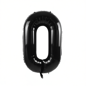 Globo de Número 0 de Mylar Negro de 40 Pulgadas, Tamaño Grande para Decoraciones de Bodas y Fiestas de Cumpleaños - Product Image 1