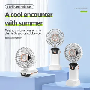 2024 Ventilador de mão portátil mini ventiladores recarregáveis ventilador elétrico portátil logotipo personalizado fabricante