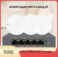 AX3000 WiFi 6 Point d'accès bibande avec routeur PoE intégré, Gigabit, pour montage au plafond, contrôleur AC, compatible Mesh, pour hôtels et bureaux gérés