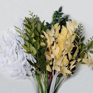 Vente chaude 2026, feuilles de saule vertes, tige de 5 branches, plantes artificielles décoratives suspendues, feuilles de saule pour la décoration - Product Image 4