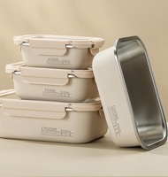 Récipient de nourriture scellé en acier inoxydable avec multi-tailles grand récipient de boîte à lunch Bento en métal pour adultes enfants pour l'école à la maison
