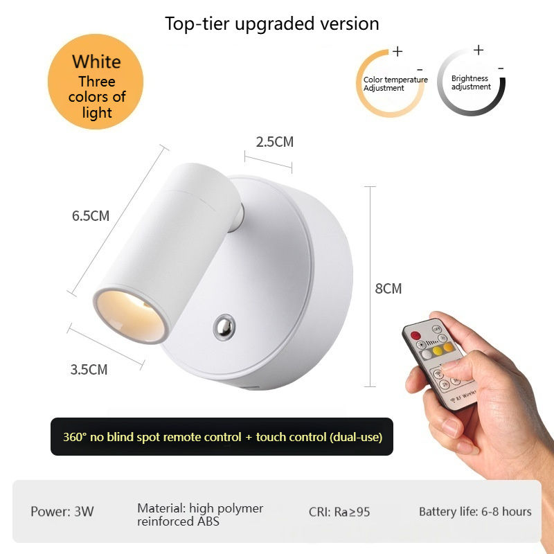 Blanc - Éclairage tricolore + Version télécommande