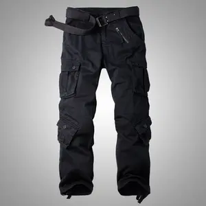 2023 Men's stretch straight suit trousers camo pants Outdoor multi-bag loose overalls for men