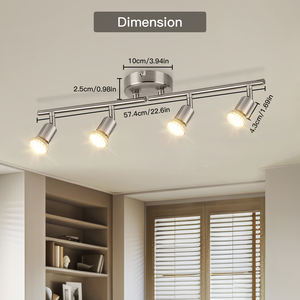 Spot de plafond <span class=keywords><strong>GU10</strong></span> orientable et réglable à 4 voies, en métal moderne, idéal pour restaurant et salon – Vente directe usine - Product Image 4