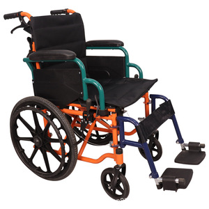 Fauteuil roulant pliable portable pour enfants, poussette manuelle légère de 20 pouces avec cadre en acier à haute teneur en carbone - Product Image 3