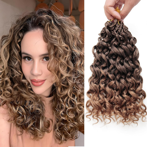 Tresses courtes bouclées Goddess Box Braids, tresses au crochet pré-bouclées <span class=keywords><strong>pour</strong></span> coiffures naturelles - Product Image 3