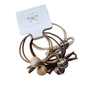 Lot de 3 élastiques à cheveux noués à haute élasticité, étoile à cinq branches, pour queue de cheval haute, accessoires capillaires élégants