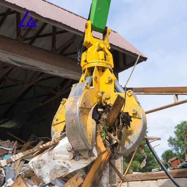 LG 5 Tines Orange Peel Grapple High Strength for Scrap Metal Recycling Yard