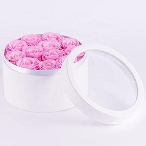 Caja de Regalo Redonda de Lujo con Rosas Preservadas a Medida, Empaque de Rosas Frescas Cortadas y Preservadas para el Día de San Valentín - Product Image 3