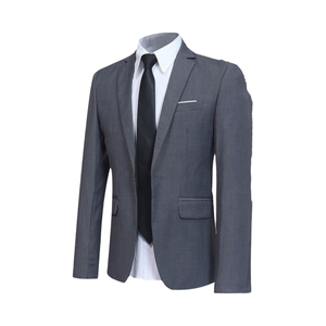 SF2398F Factory Custom Men's Casual Two-Piece <b>Set</b> New Fashion British Style Breathable <b>Knitted</b> Small Solid Wedding Bridal Suits - Product Image 5