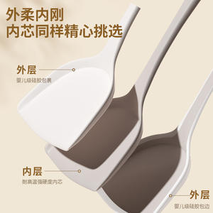Ensemble de spatules en silicone Yongkang, 5 pièces, résistantes à la chaleur, de qualité alimentaire, antiadhésives, ustensiles de cuisine pour la cuisson, la friture, la soupe, la louche, le passoire - Product Image 4