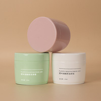 Pot en plastique PP rose de 250 ml avec logo personnalisé et impression sérigraphique pour crème et gommage, idéal pour les soins de la peau et les cosmétiques de marque personnalisée (boue faciale)