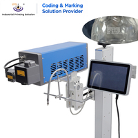 Imprimante de codes de date volante 30W, machine de marquage laser CO2, machine d'impression de date d'expiration sur bouteilles rondes IPS-LC30 F MG
