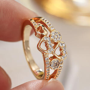 Bague en cristal en forme de cœur A128, en argent 925, sertie de pierres, pour femmes - Product Image 5