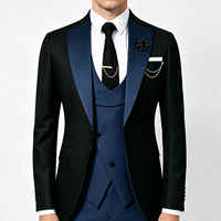 Setelan Jas Formal Pria 3 Potong Grosir, Jaket Rompi Celana, Kerah Notch, Kancing Depan, Anti Kusut, Musim Semi Gugur, Bisnis, Pernikahan