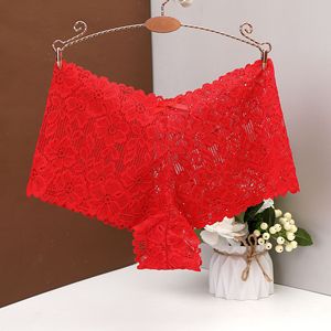 Exclusivo Transfronterizo: Bragas de Encaje <span class=keywords><strong>Sexy</strong></span> de Seda Helada Sin Costuras para Mujer, Diseño Bikini de Tiro Bajo, Finas, Tallas Grandes 4XL, Antibacterianas, Puras - Product Image 4
