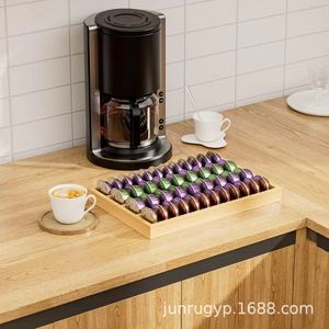 Bamboo Coffee Pod Storage Box Wooden Organizer <b>Drawer</b> <b>Sliding</b> For Kitchen Use - Product Image 1
