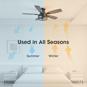 <b>Ceiling</b> Fan With <b>Light</b> 46 Inch Wood Blades AC Motor <b>Remote</b> <b>Control</b> Timer Industrial Style For Living Room Bedroom - Product Image 2