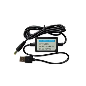 מכירה חמה USB DC 5V עד 12V 5V עד 9V 1A ממיר מהלך 2.1X5.5 מ""מ USB דחיפה ממיר כבל מתאם כבל חשמל USB דחיפה