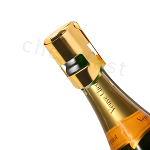 จุกปิดขวดแชมเปญโลหะสีทอง พร้อมซีลซิลิโคนกันอากาศ สำหรับไวน์สปาร์คกลิ้ง  ทำจากสแตนเลสสตีล  รองรับการสลักโลโก้ด้วยเลเซอร์ - Product Image 1