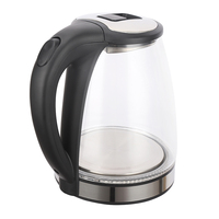 Bouilloire électrique sans fil Mylongs en verre 2,0 L, base rotative à 360°, éclairage LED bleu, contrôle de la température, protection contre l'ébullition à sec