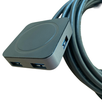 Hub USB 3.0 ultra-mini 4 ports Utech, câble d'extension PVC de 16 pieds, alimenté par bus, transfert de données 5 Gbps pour imprimante, ordinateur, noir