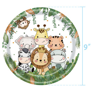 Ensemble de décoration de fête d'anniversaire sur le thème de la jungle YOUNIKE, vaisselle jetable pour enfants de 2 à 4 ans - Product Image 5