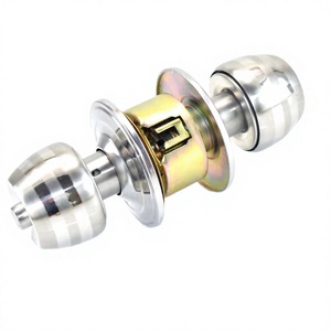 Zinc Nickel Plated Ball <strong>Knob</strong> <strong>Door</strong> Lock with Keys-Anti-Theft Interior <strong>Door</strong> Security Lock 30-40mm for Bedroom Bathroom - Product Image 3