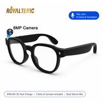 Kacamata Pintar G6 AI dengan 3 Lensa Kamera 8MP Perekaman Video POV 1080P Kacamata Foto Asisten AI Kacamata Hitam Pintar Wanita Pria