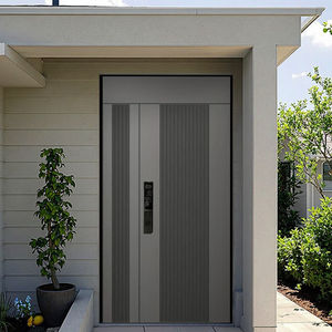 Puerta exterior de madera maciza de diseño moderno de lujo Aplicación al aire libre Entrada frontal con panel de vidrio para uso residencial de Villa - Product Image 3