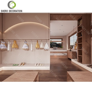 Muebles de Tienda de Ropa para Bebés Comerciales, Estilo Lujoso, Tienda de Ropa Infantil Independiente con Iluminación LED, Vitrina de Pared de Madera - Product Image 2