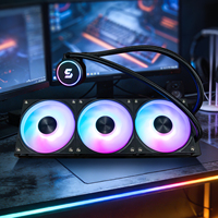 Sistema de Refrigeración Líquida Lineng GT360LS 360mm AIO con Disipador de Calor de Aluminio, Rodamientos de Aleación, Iluminación ARGB, Monitor LCD para Juegos de PC, Ventilador para CPU Intel