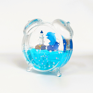 Bouteille flottante <span class=keywords><strong>en</strong></span> acrylique avec horloge à sable liquide, motif dauphin <span class=keywords><strong>3D</strong></span> ondulé et phare, souvenir de festival, cadeau, jouet anti-stress - Product Image 4