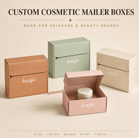 Boîte d'expédition cosmétique personnalisée en matériaux recyclés avec logo, boîte en carton ondulé à bande de déchirement facile, emballage auto-adhésif pour marque de soins de la peau