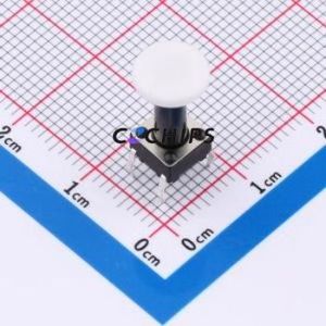 TSA06131-145B332CA-006E Tactile Switch Through hole-4P,6.1x6.1mm Switch Single Pole Single Throw Round Button 1.8N 6.1mm - Product Image 1