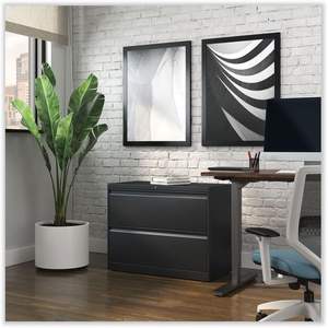 Archivador Lateral de Metal Negro Alera de 36 x 18.63 x 28 Pulgadas con 2 Cajones para Archivos de Tamaño Legal/Carta - Product Image 1