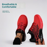 Chaussures de course légères et respirantes pour femmes grandes tailles avec coussin d'air, en maille respirante, rehaussantes, pour la marche athlétique