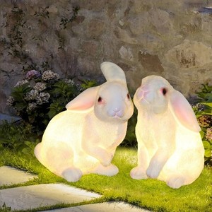 Lampe LED de Sculpture animale simulée de paysage de jardin extérieur, lumière lumineuse en résine fibre de verre Motif <span class=keywords><strong>lapin</strong></span> - Product Image 3