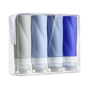 Ensemble de flacons cosmétiques portables personnalisés avec logo, sans BPA, étanches, non toxiques, en silicone, pour les soins de la peau, trousses de toilette de voyage - Product Image 1