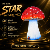 Décorations : Modèle de champignon gonflable géant avec lumière pour événements, scène, champignon gonflable LED