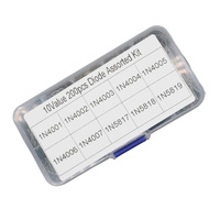 200Pcs 10 Values Rectifier Diode Assorted Kit 1N4001 1N4002 1N4003 1N4004 1N4005 1N4006 1N4007 1N5817 1N5818 1N5819 with Box