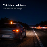 V16 Notfall-Warnleuchte Straßenfackel 360° Amber LED-Rundumleuchte GPS DGT3.0 IP54 Batteriebetrieben Straßensicherheit 18 Monate Notfallbetrieb